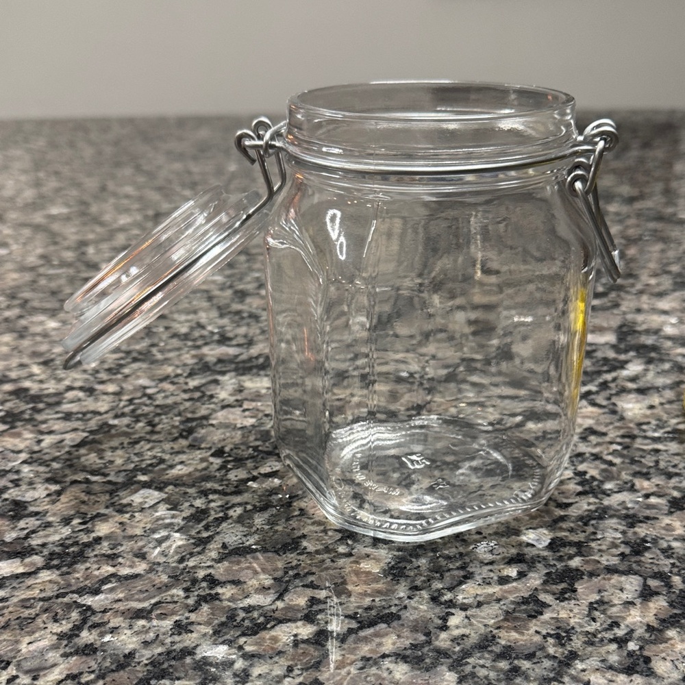 Bormioli Rocco Fido Case Clear 1L Glass Storage Jar with Secure Silver Lid NEW - Picture 10 of 12